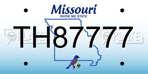 TH87777 Missouri License Plate