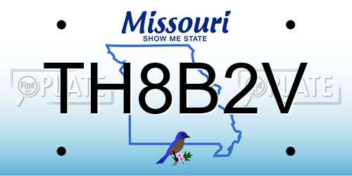 TH8B2V Missouri License Plate