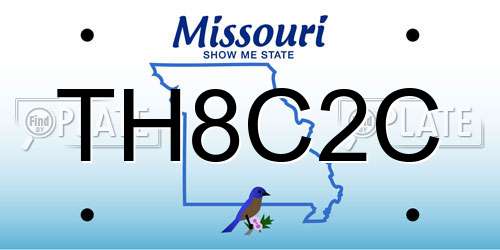 TH8C2C Missouri License Plate