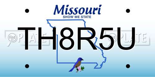 TH8R5U Missouri License Plate