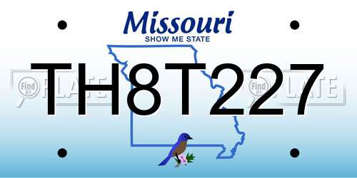 TH8T227 Missouri License Plate