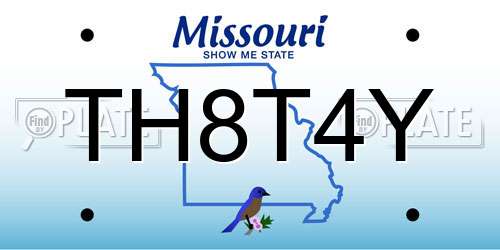 TH8T4Y Missouri License Plate