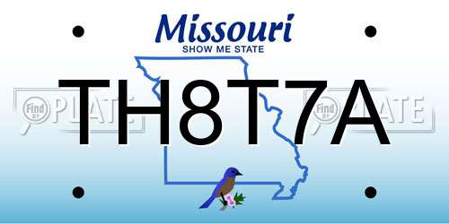 TH8T7A Missouri License Plate
