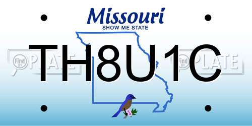 TH8U1C Missouri License Plate