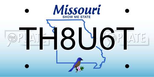 TH8U6T Missouri License Plate