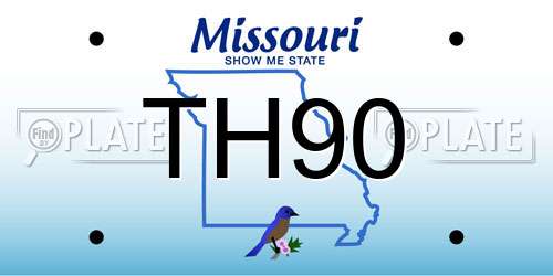 TH90 Missouri License Plate