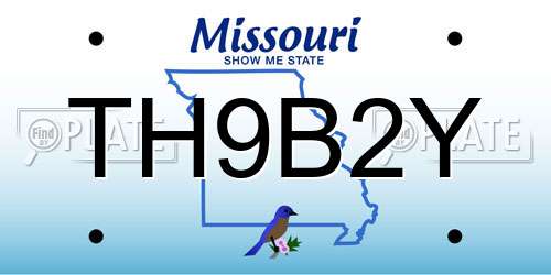 TH9B2Y Missouri License Plate