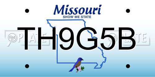 TH9G5B Missouri License Plate