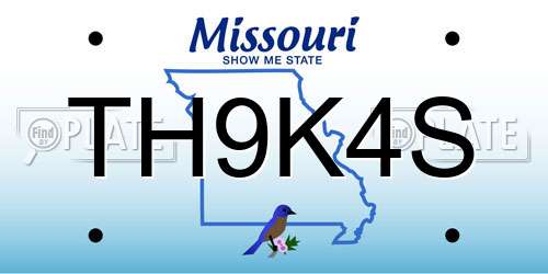 TH9K4S Missouri License Plate