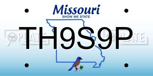 TH9S9P Missouri License Plate