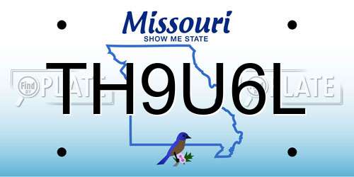 TH9U6L Missouri License Plate