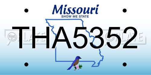 THA5352 Missouri License Plate