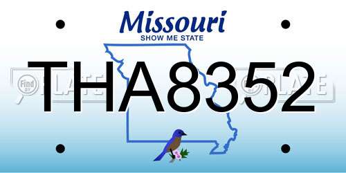 THA8352 Missouri License Plate