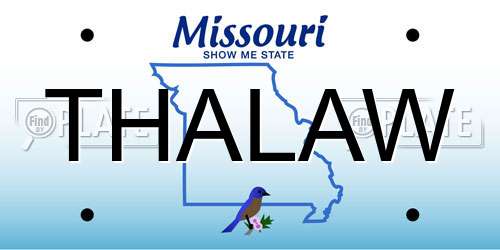 THALAW Missouri License Plate