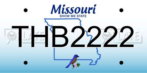 THB2222 Missouri License Plate