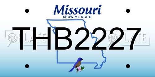 THB2227 Missouri License Plate