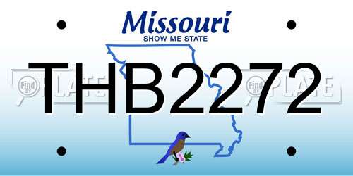 THB2272 Missouri License Plate