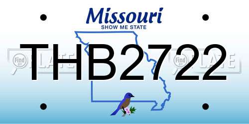 THB2722 Missouri License Plate