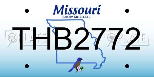 THB2772 Missouri License Plate