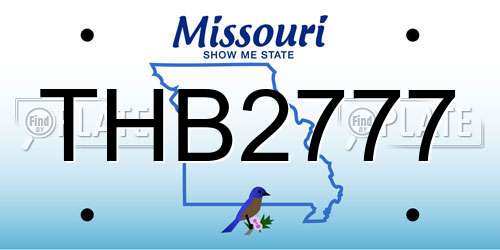 THB2777 Missouri License Plate