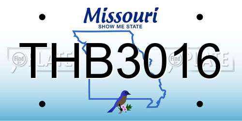 THB3016 Missouri License Plate