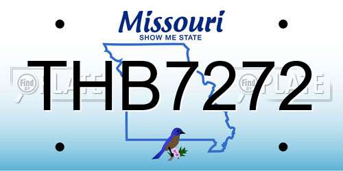 THB7272 Missouri License Plate