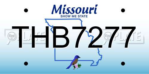 THB7277 Missouri License Plate