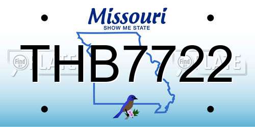 THB7722 Missouri License Plate
