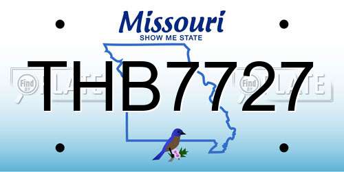 THB7727 Missouri License Plate