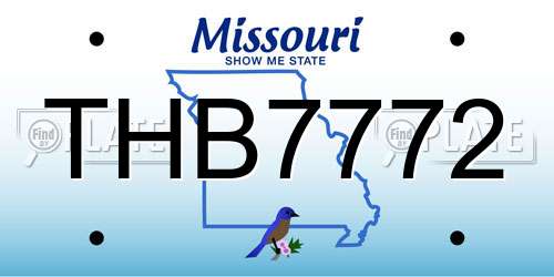THB7772 Missouri License Plate