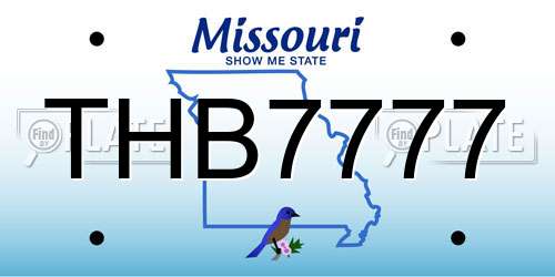 THB7777 Missouri License Plate