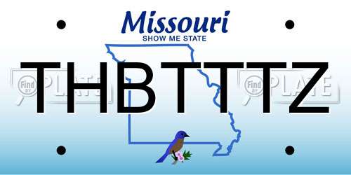 THBTTTZ Missouri License Plate