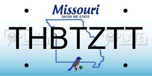 THBTZTT Missouri License Plate