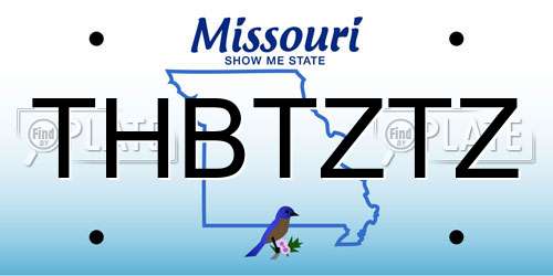 THBTZTZ Missouri License Plate