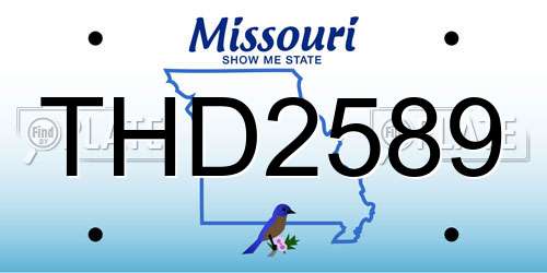 THD2589 Missouri License Plate