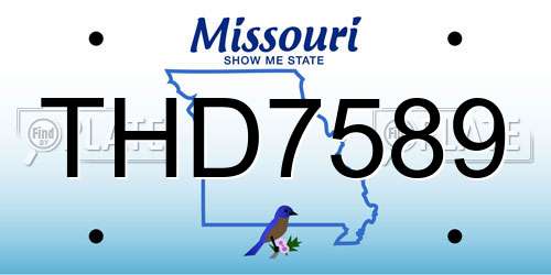 THD7589 Missouri License Plate