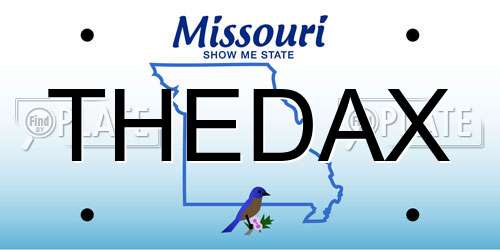 THEDAX Missouri License Plate
