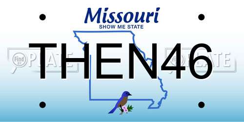 THEN46 Missouri License Plate
