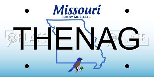 THENAG Missouri License Plate