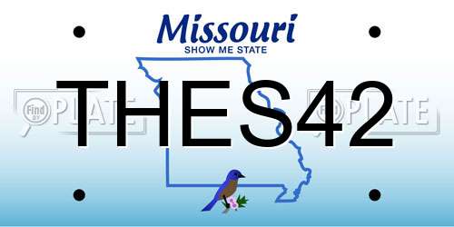 THES42 Missouri License Plate