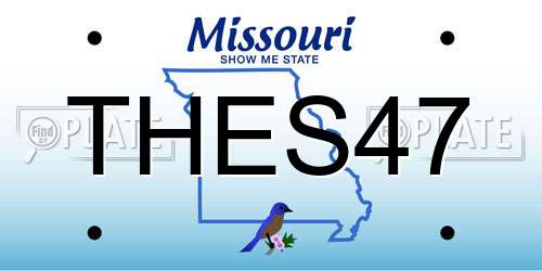 THES47 Missouri License Plate