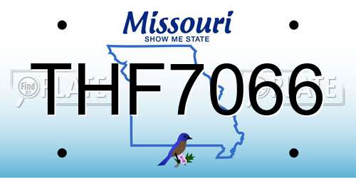THF7066 Missouri License Plate