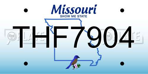 THF7904 Missouri License Plate