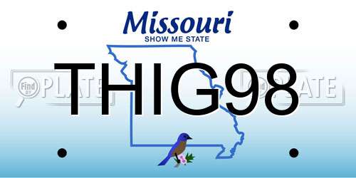 THIG98 Missouri License Plate