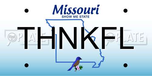THNKFL Missouri License Plate