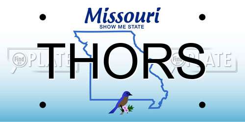 THORS Missouri License Plate