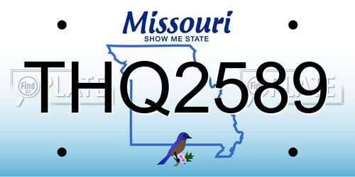 THQ2589 Missouri License Plate
