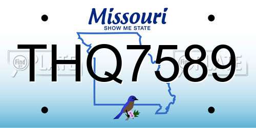 THQ7589 Missouri License Plate