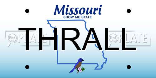 THRALL Missouri License Plate
