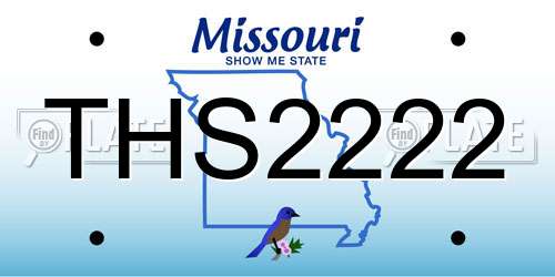 THS2222 Missouri License Plate